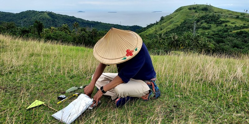 Collecting microplastic samples on Mount Lintaon, Leyte, Philippines